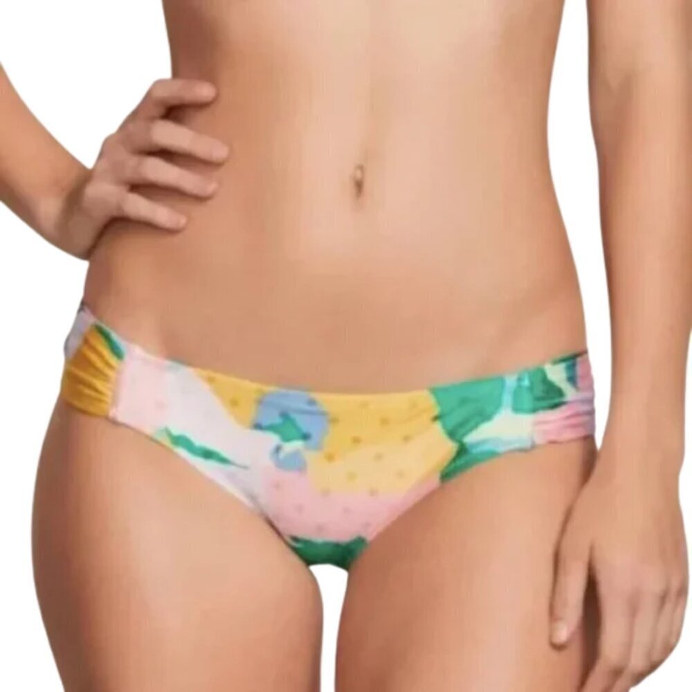 Volcom "Growing On Me" Abstract Floral Cheeky Bikini Bottoms Sz. XL NEW